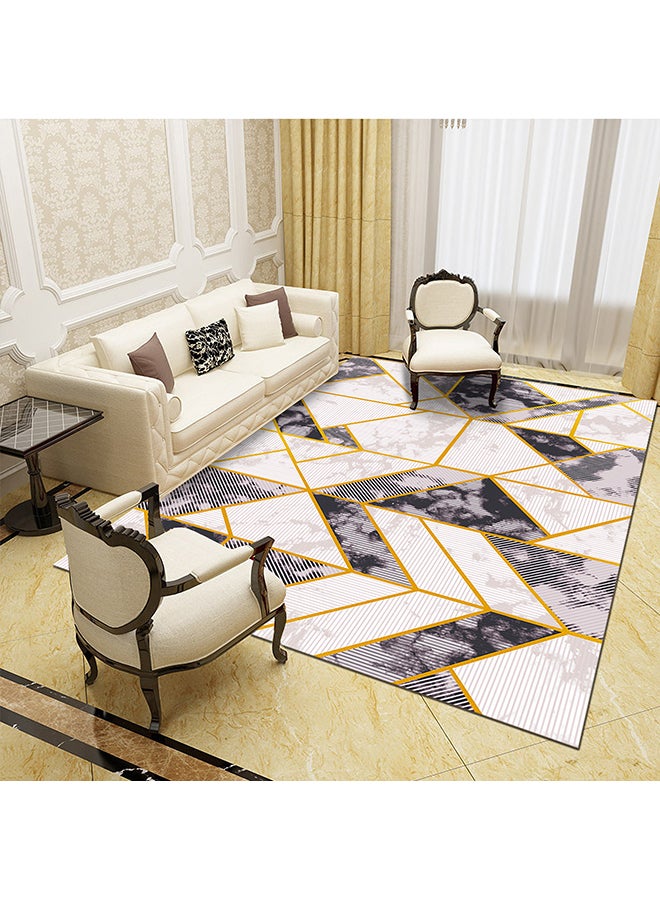Luxurious Modern 3D Geometric Pattern Rectangular Anti-Slip Living Room Carpet Multicolour 140x200cm