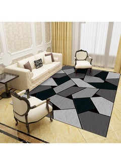TOEON Luxurious Modern 3D Geometric Pattern Rectangular Anti-Slip Living Room Carpet, Polyester, Rectangle Multicolour 140x200cm 