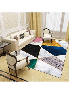 TOEON 3D Geometric Pattern Living Room Carpet Multicolour 40x60cm 