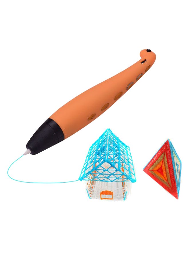 Dinosaur Shaped 3D Printer Drawing Pen Orange/Black - Image 1