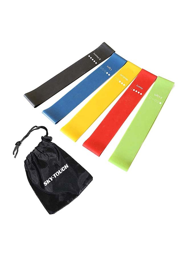 Generic Set of 5 Exercise Resistance Bands With Bag - Image 1