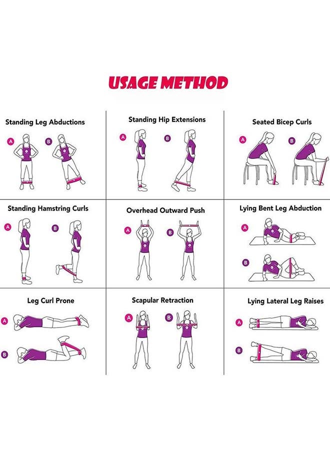 Generic Set of 5 Exercise Resistance Bands With Bag - Image 5