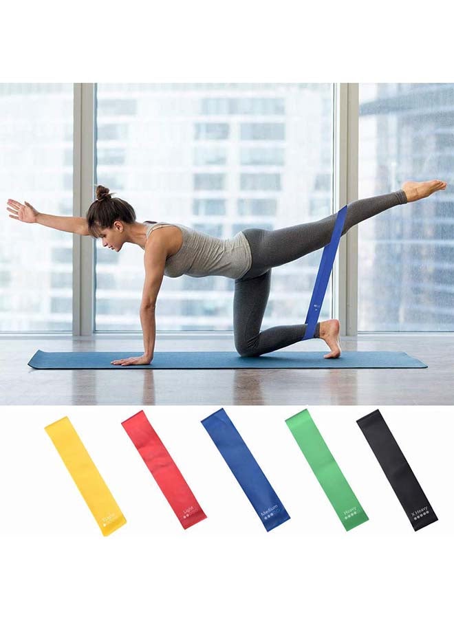 Generic Set of 5 Exercise Resistance Bands With Bag - Image 2