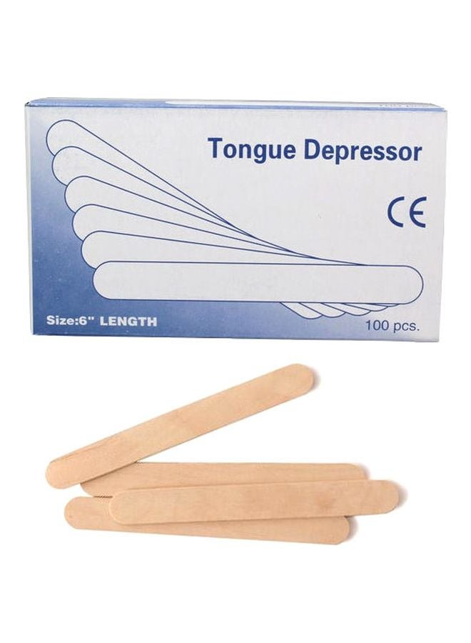 100-Piece Wooden Tounge Depressor Set Beige