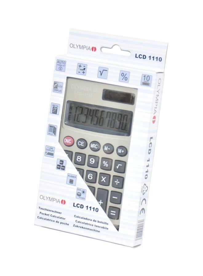 Olympia - LCD-1110 10 Digits Pocket Caculator Silver - Image 1