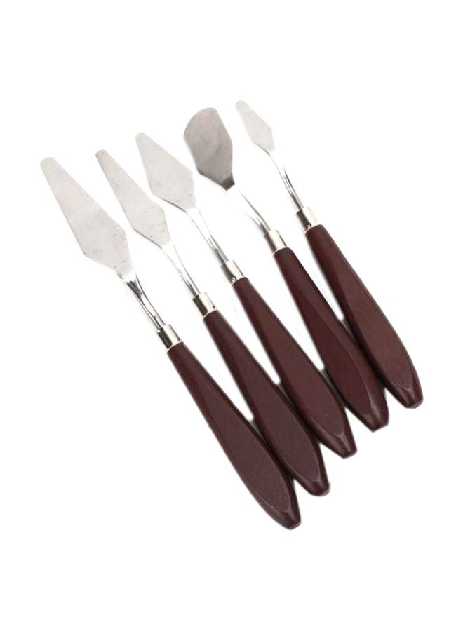 SBC 5-Piece Palette Scraper Spatula Set Brown/Silver