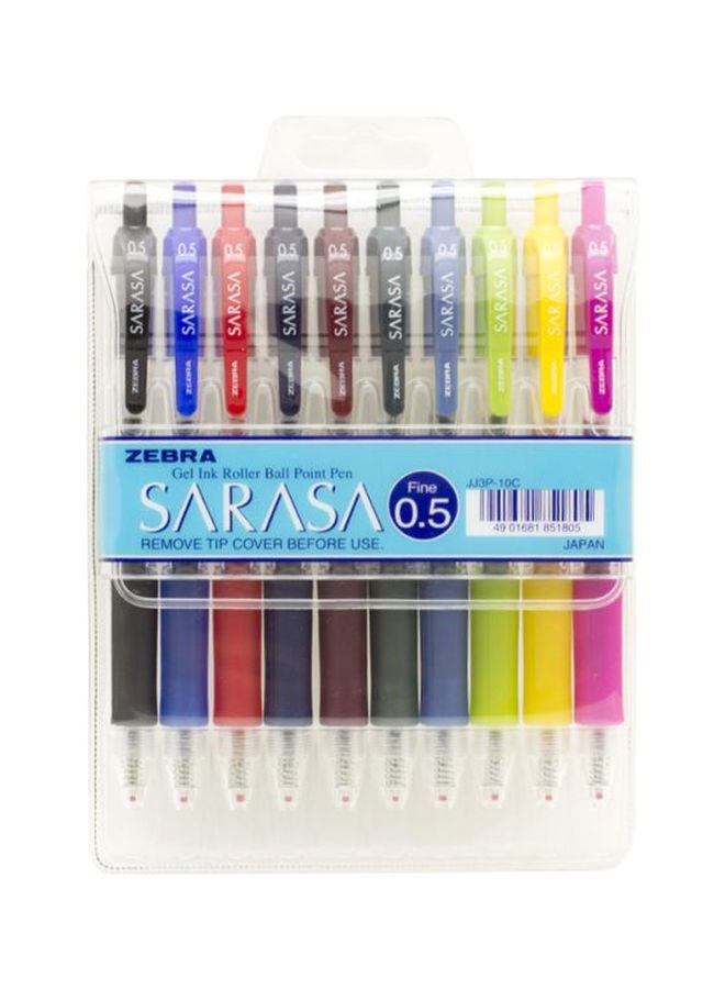 ZEBRA 10-Piece Sarasa Pen Set Multicolour