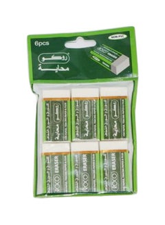 ROCO 6-Piece Eraser Set White 
