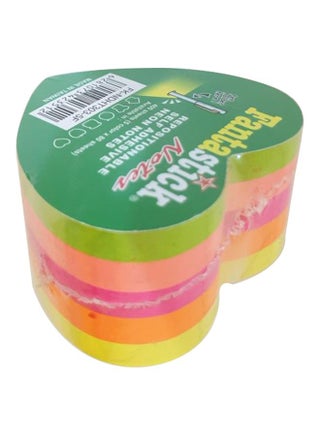 400-Sheet Heart Shaped Self Sticky Note Set Multicolour