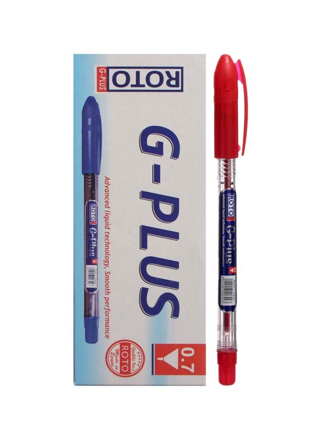Roto Pack Of Of 12 G-Plus Ballpoint Pen Red/Clear 