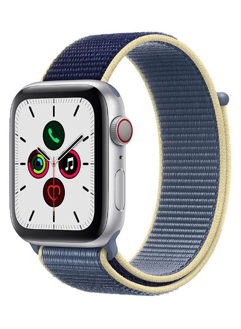 Perfii - Solid Replacement Band For Apple Watch Series 5/4/3/2/1 Alaskan Blue/Beige - Image 1