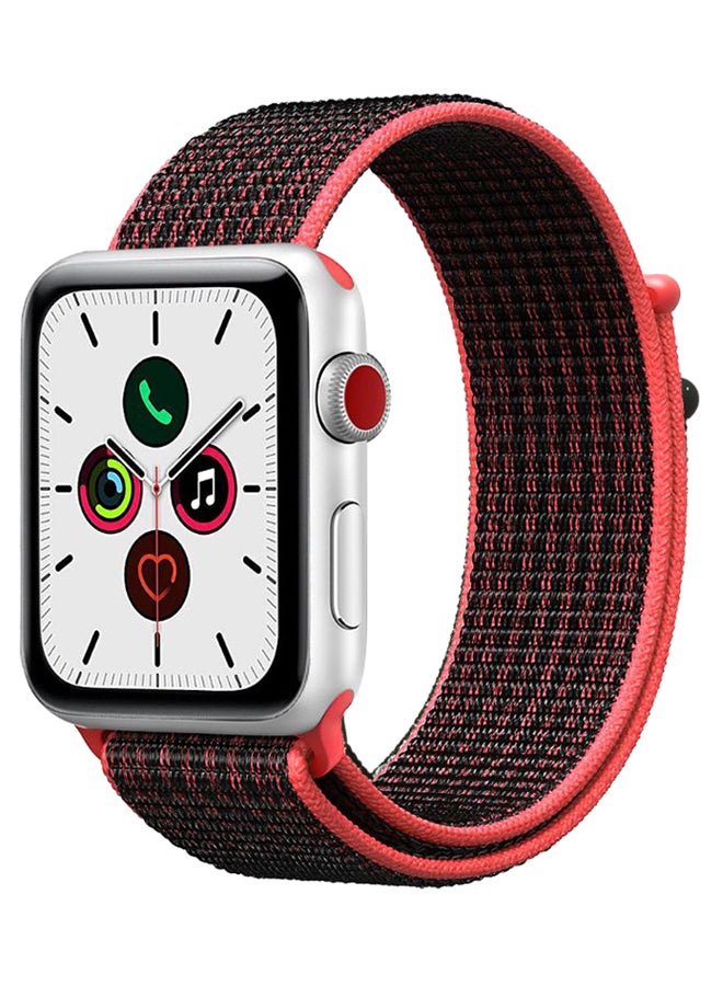 Perfii - Solid Replacement Band For Apple Watch Series 5/4/3/2/1 Black/Red - Image 1