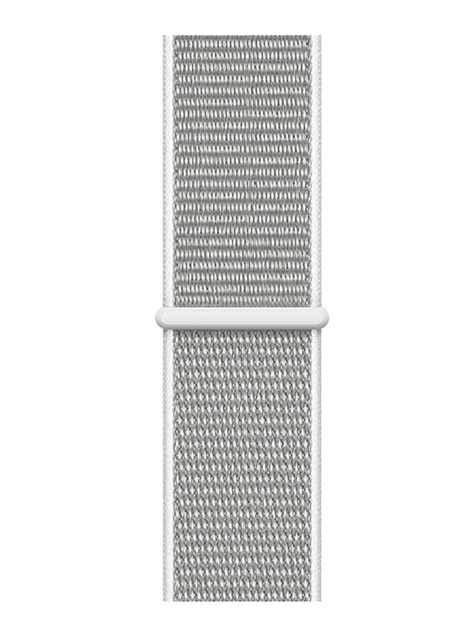 Perfii - Nylon Replacement Band For Apple Watch Series 5/4/3/2/1 - 38-40mm Seummit White/Silver - Image 1