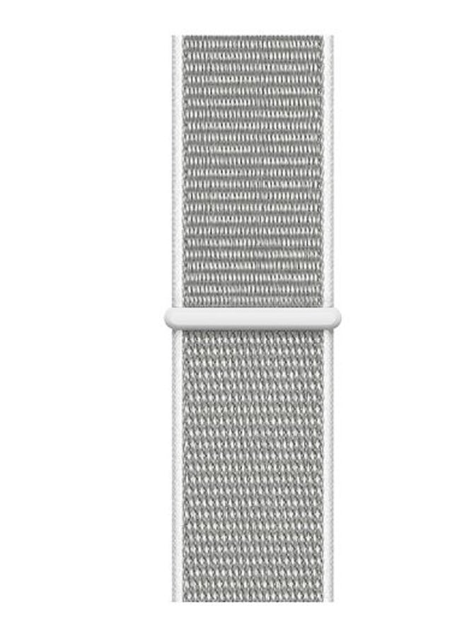 Perfii - Nylon Replacement Band For Apple Watch Series 1/2/3/4/5 Seashell Silver - Image 1