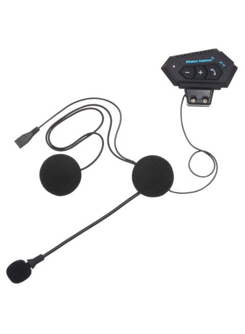 Bluetooth Wireless On-Ear Helmet Headphone With Microphone Black