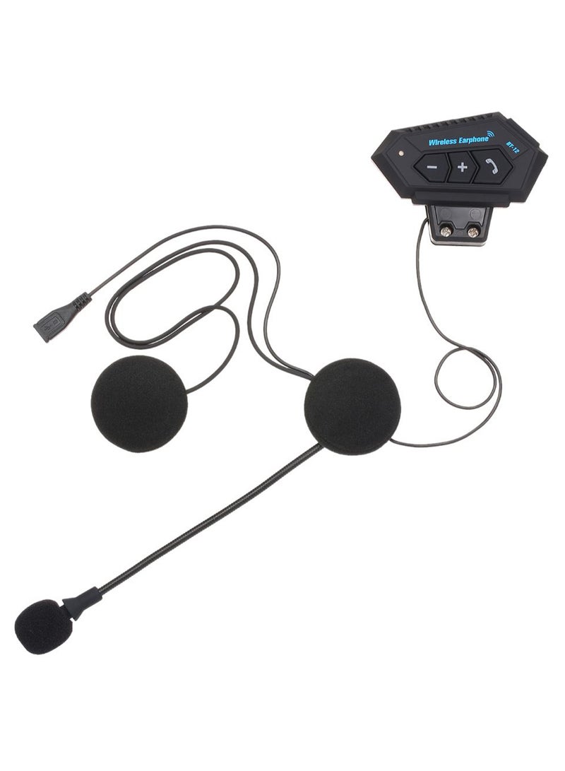 Generic - Bluetooth Wireless On-Ear Helmet Headphone With Microphone Black - Image 1