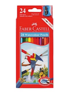 24-Piece Watercolour Pencils Set With Brush And Sharpener Multicolour