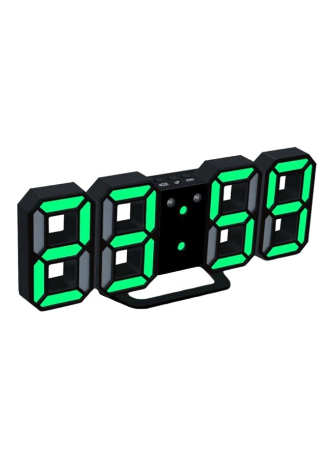 ساعة منبه رقمية ثلاثية الأبعاد بإضاءة LED أسود 22.00X4.50X9.80سم