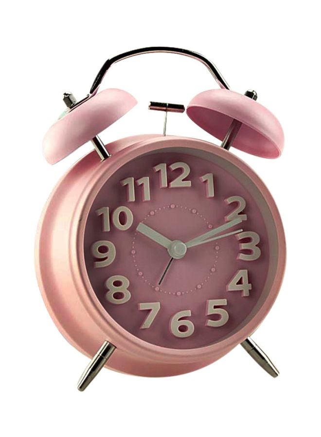 Classic Analog Alarm Clock Pink 12x6x18cm