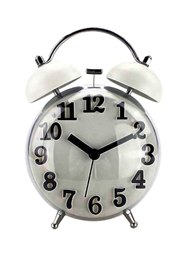Classic Analog Alarm Clock White 11x11x16cm