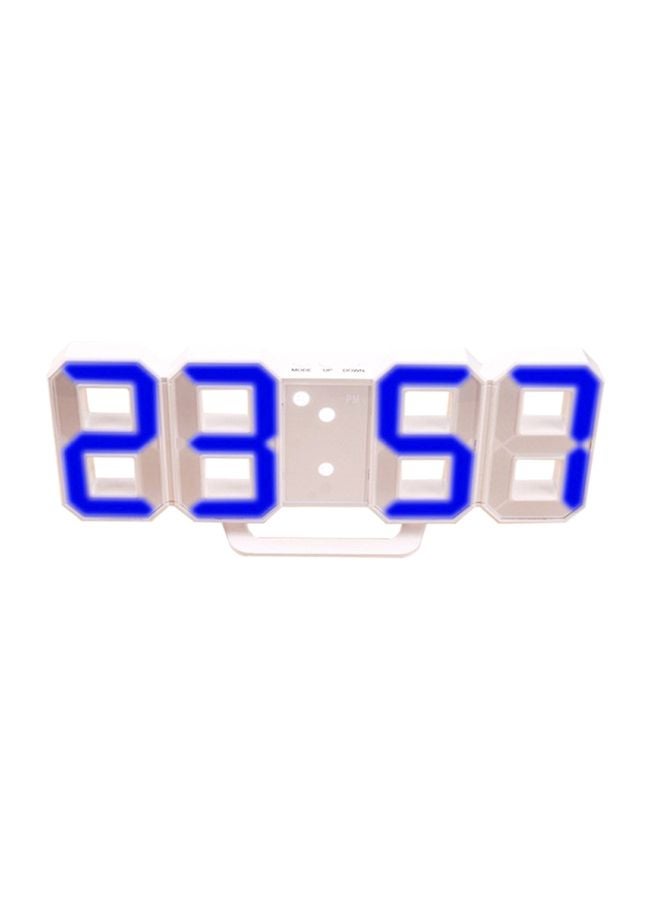 ساعة منبه رقمية بضوء LED أبيض/أزرق 22x5x10سم - Image 1