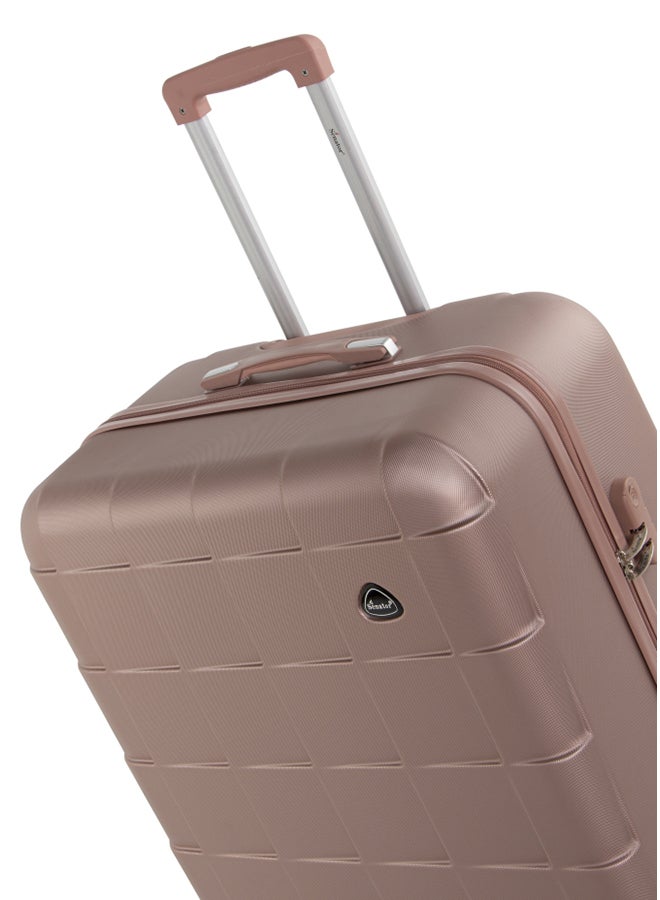 SENATOR - Hard Case Travel Bags Large Checked Luggage Trolley ABS Lightweight Suitcase with 4 Spinner Wheels A207 Rose Gold - Image 1