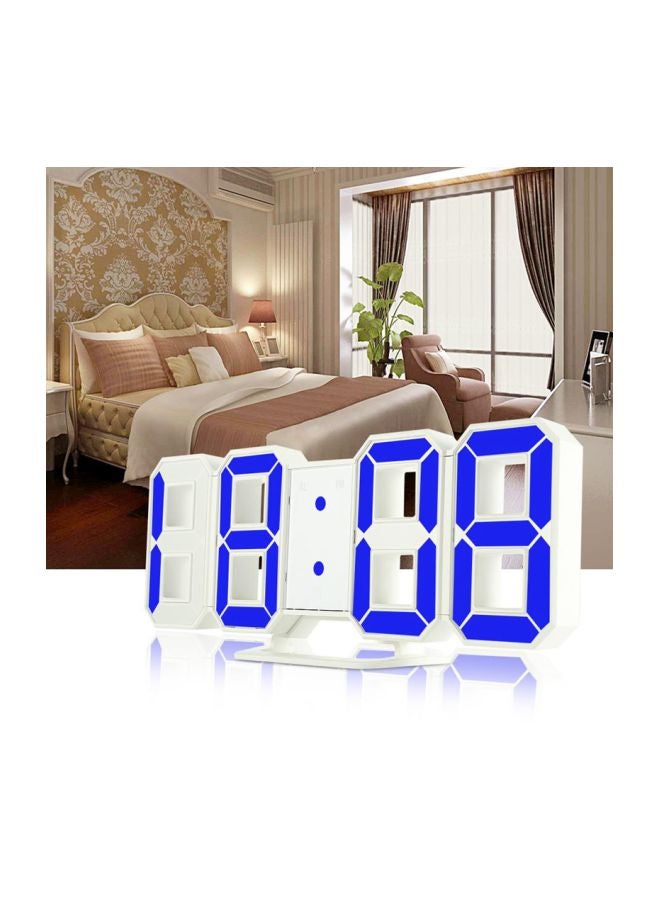 ساعة منبه رقمية بضوء LED أبيض/أزرق 22x5x10سم - Image 2
