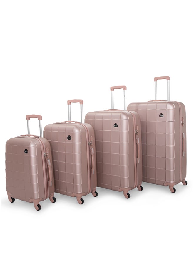 SENATOR Hard Case Travel Bag Trolley Luggage Set of 4 ABS Lightweight Suitcase with 4 Spinner Wheels A207 Rose Gold - Image 1
