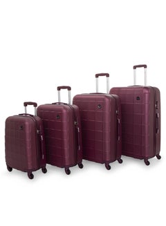 سيناتور Hard Case Travel Bag Trolley Luggage Set of 4 ABS Lightweight Suitcase with 4 Spinner Wheels A207 Burgundy  - Image 1
