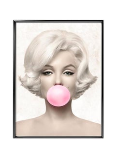 Marilyn Monroe Bubble Gum Pop Art Poster Frame Black/White/Pink 40x50cm