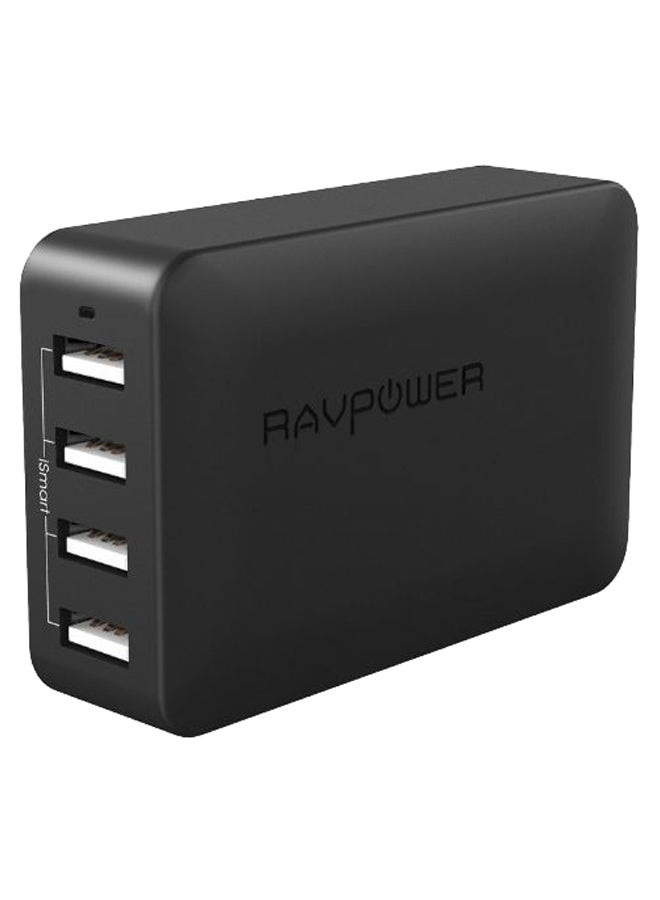 راف باور شاحن جداري مناسب للسفر بـ 4 منافذ USB أسود - Image 2