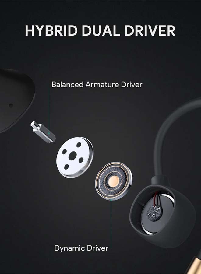 Aukey EP-B80 Hybrid Dual-Driver Wireless Earbuds Dark Grey - Image 3