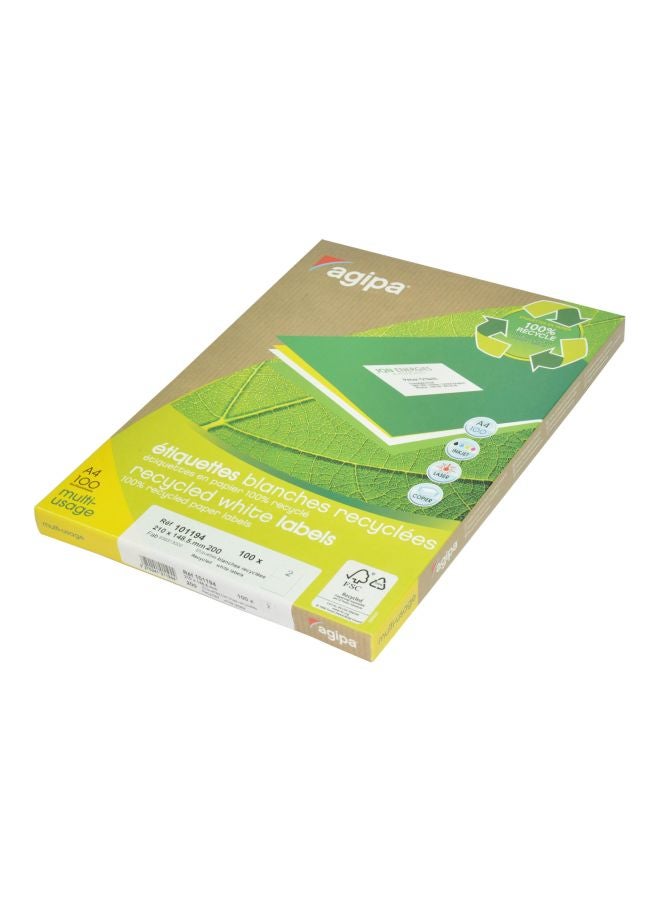 100-Piece All-Purpose Label Sheets White