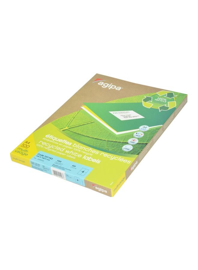 100-Piece All-Purpose Label Sheets White