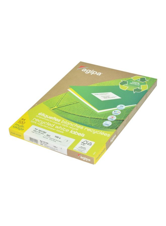 100-Piece All-Purpose Label Sheets White