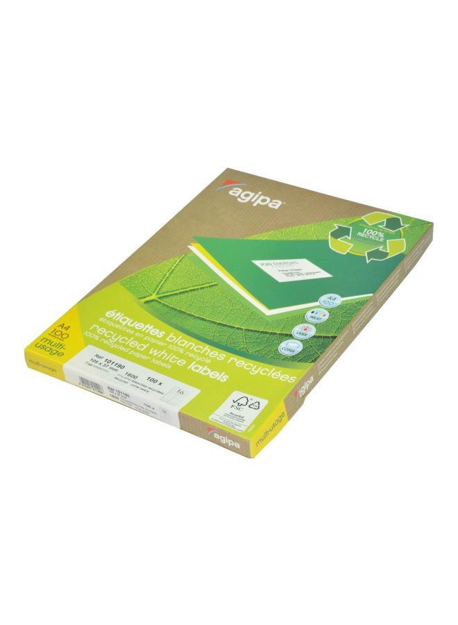 100-Piece Multipurpose Label Sheets White