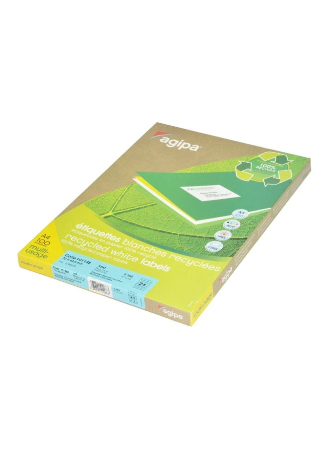 100-Piece Multipurpose Label Sheets White