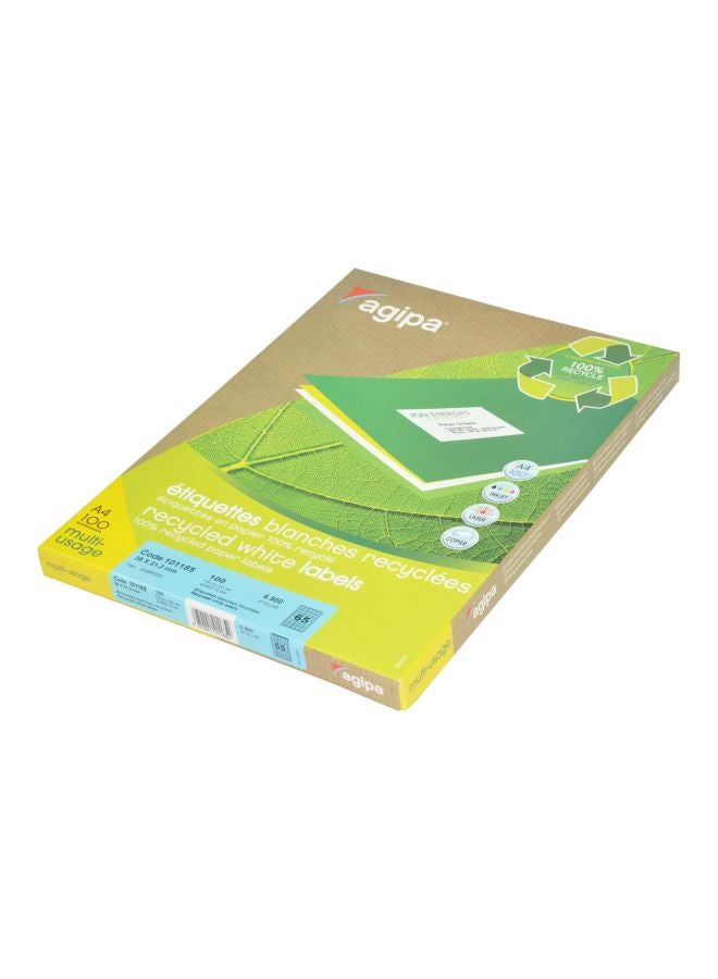 100-Piece Multipurpose Label Sheets White