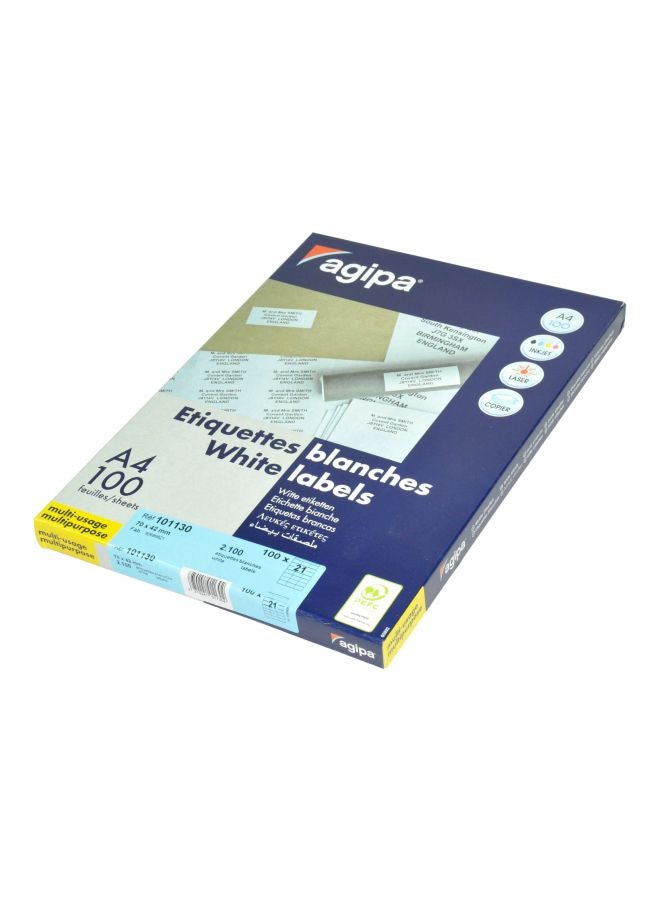 100-Piece Multipurpose Label Sheets White