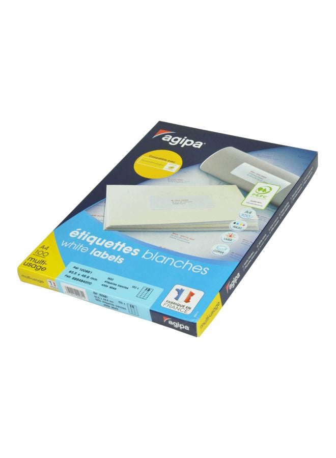 100-Sheet Multipurpose Label White