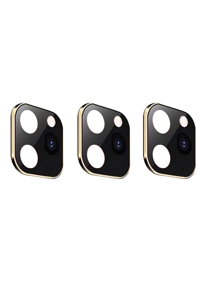 MARGOUN 3-Piece Apple iPhone X Change To Apple iPhone 11 Pro Lens Cover Set Black/Gold