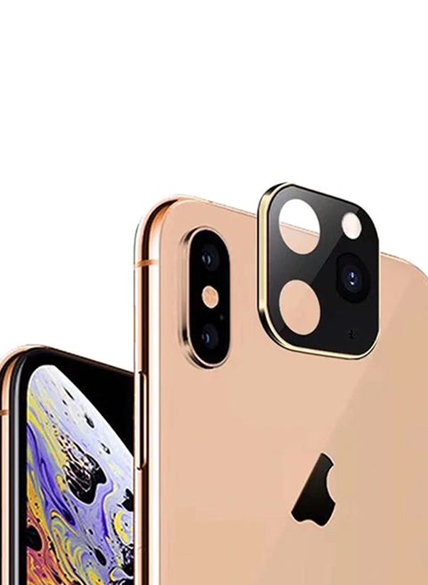 Metal Lens Cover For Apple iPhone X Black/Gold
