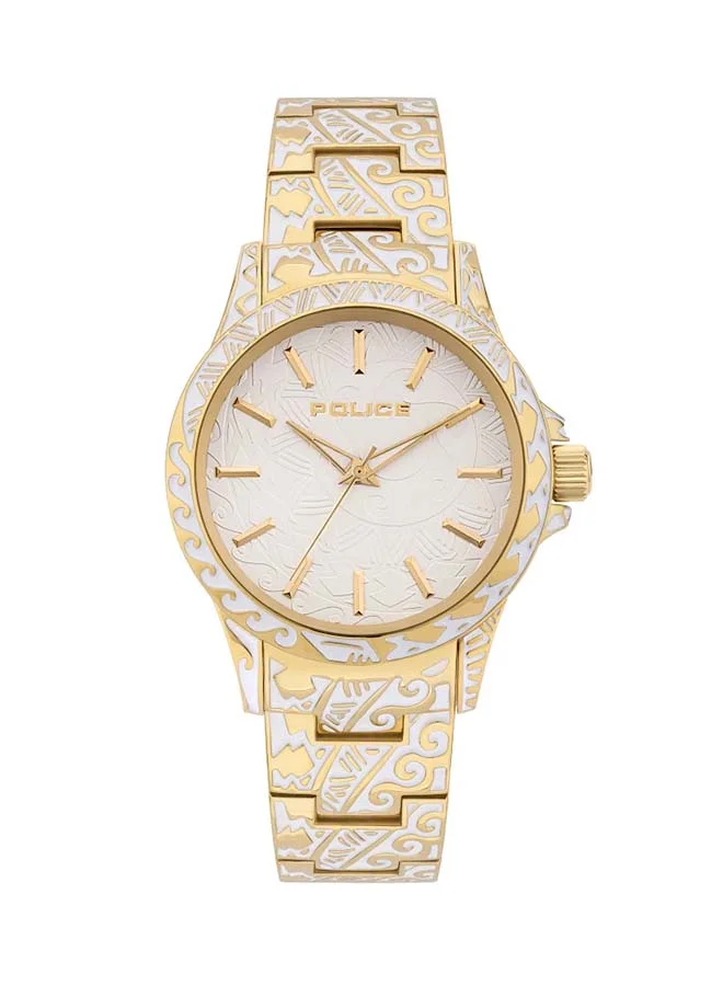 بوليس ساعة يد بعقارب وسوار معدني، طراز P 15688JSG-D04M