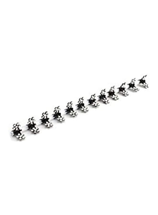 Teanfa 12-Piece Rhinestone Flower Jaw Clip Black/Clear - Image 1