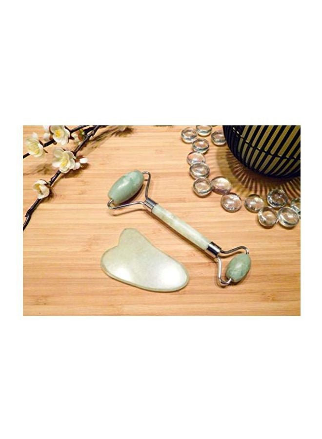 Generic - Natural Xiuyan Jade Roller And Gua Sha Set - Image 1