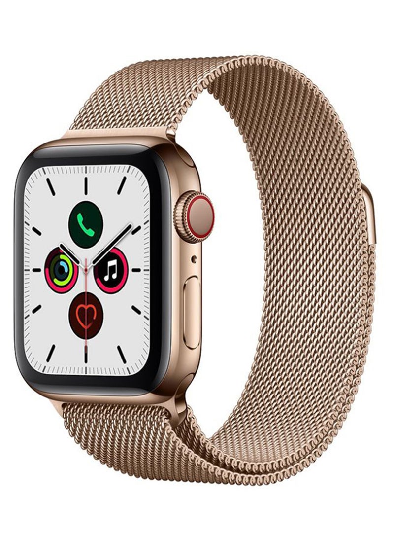 Perfii - Stainless Steel Replacement Band For Apple iWatch Series 5/4/3/2/1 Official Gold - Image 1