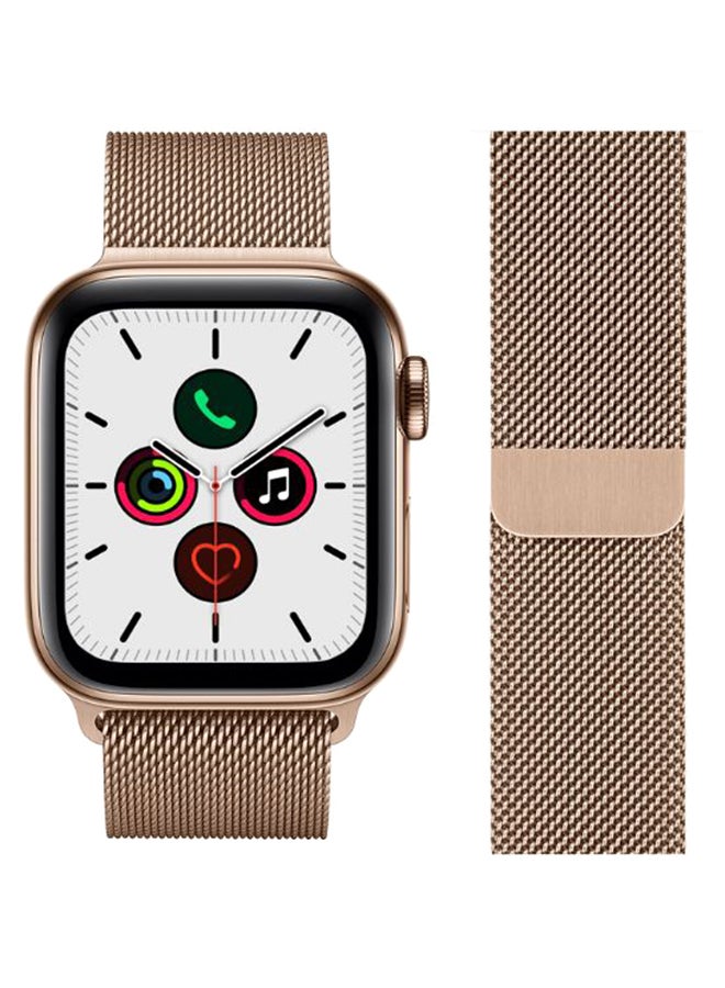 Perfii - Stainless Steel Replacement Band For Apple iWatch Series 5/4/3/2/1 Official Gold - Image 1