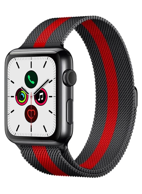 Stainless Steel Replacement Band For Apple iWatch Series 5/4/3/2/1 Black/Red