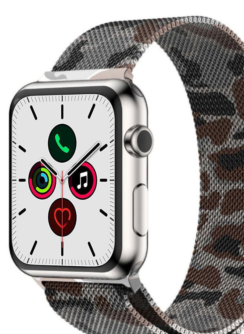 Perfii - Replacement Band For Apple iWatch Series 5/4/3/2/1 42-44mm Brown Camouflage - Image 1