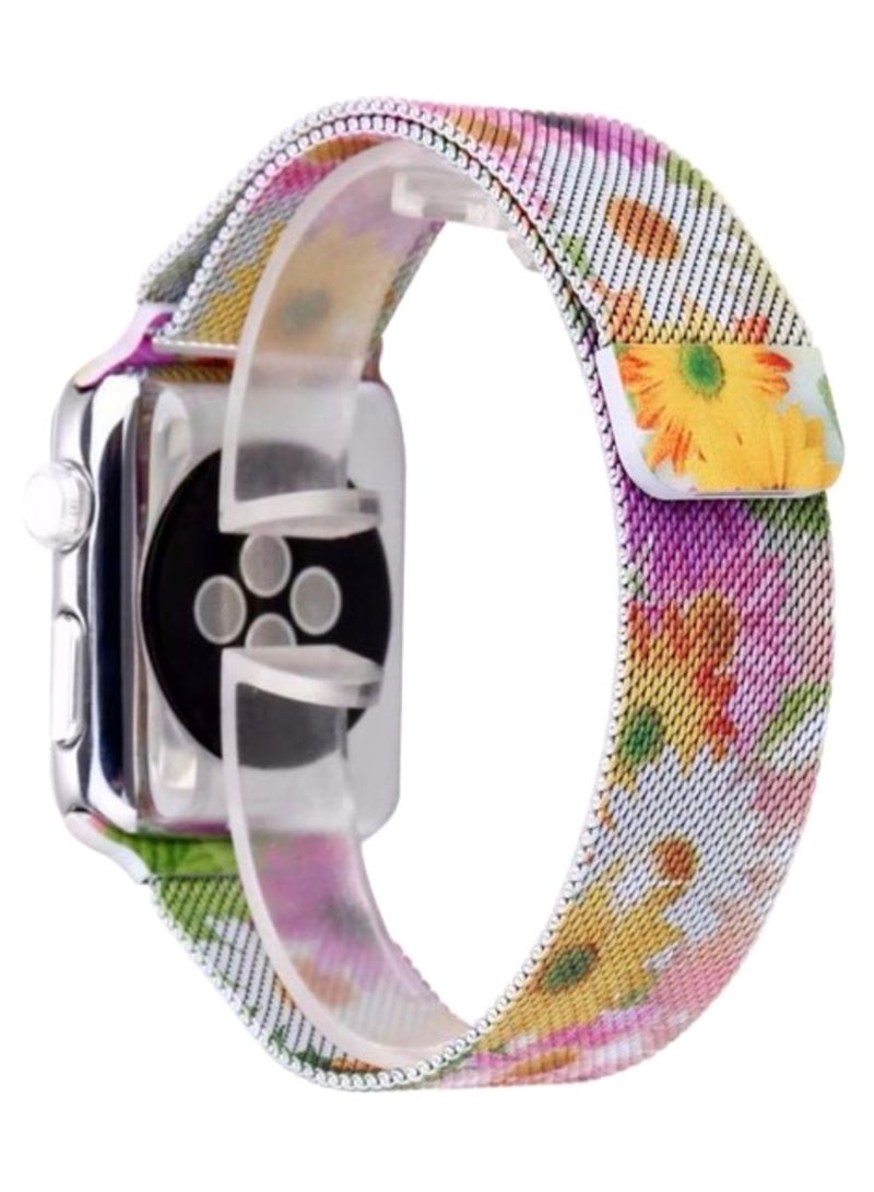 Perfii - Replacement Band For Apple iWatch Series 5/4/3/2/1 42-44mm Chrysanthemum - Image 1